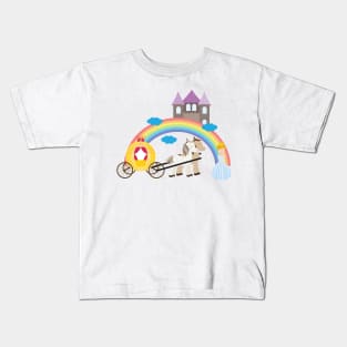 Unicorn and princess 5 Kids T-Shirt